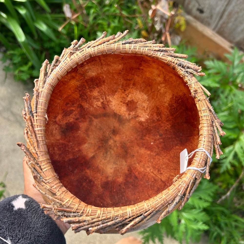 Handcrafted Brown Gourd Vase - Picture 3 of 6